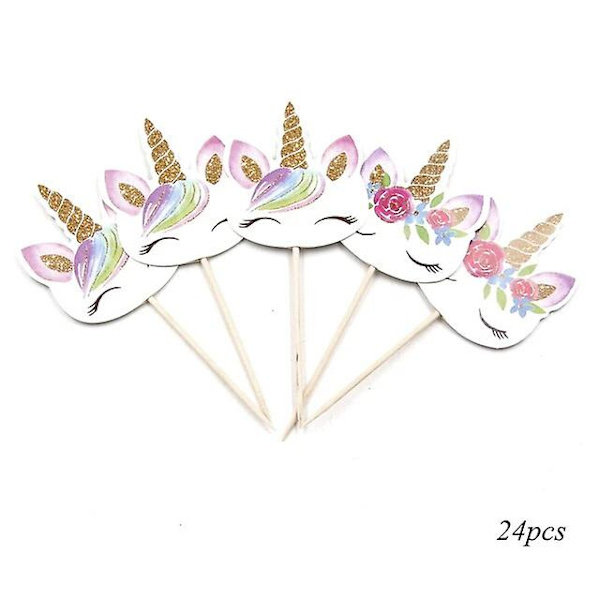 5 stk Enhjørning Tema Papir Slikæske Enhjørning Gaveposer Til Fødselsdag Bryllup Babyshower Enhjørning Fest Favør Forsyninger Slikposer Feriepynt 24pcs B