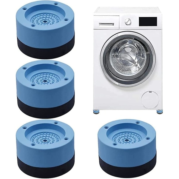 4 styks anti-vibrationspuder og anti-vibrationspuder Vaskemaskine Vibrationsdæmpende puder, anti-vibrationspuder til vaskemaskine, forhindrer støj fra