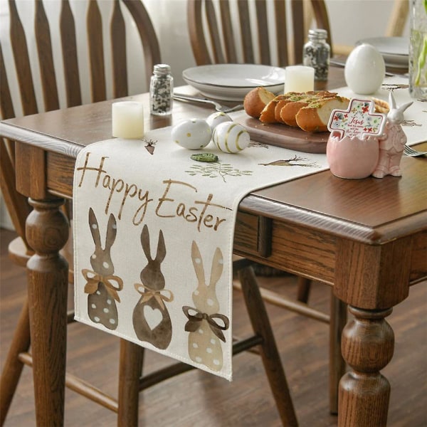 Pääsiäispöytäjuoksu -lomakeittiön ruokapöydän sisustus sisätiloihin ulkokäyttöön tarkoitettuihin kotijuhlatarvikkeisiin