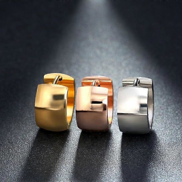 Monokrome, personlige øredobber i rustfritt stål rose gold