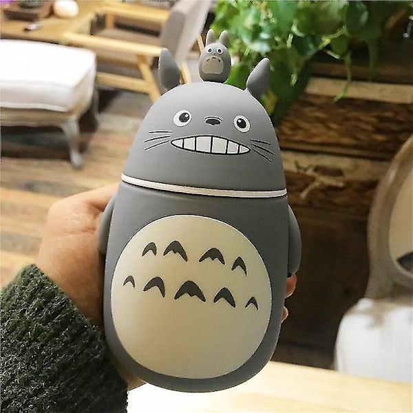 248 ml 304 rustfrit stål tegneserie Totoro bærbar termokande anime termos kop og krus glas vakuumflasker flaske termoser Grey ziya