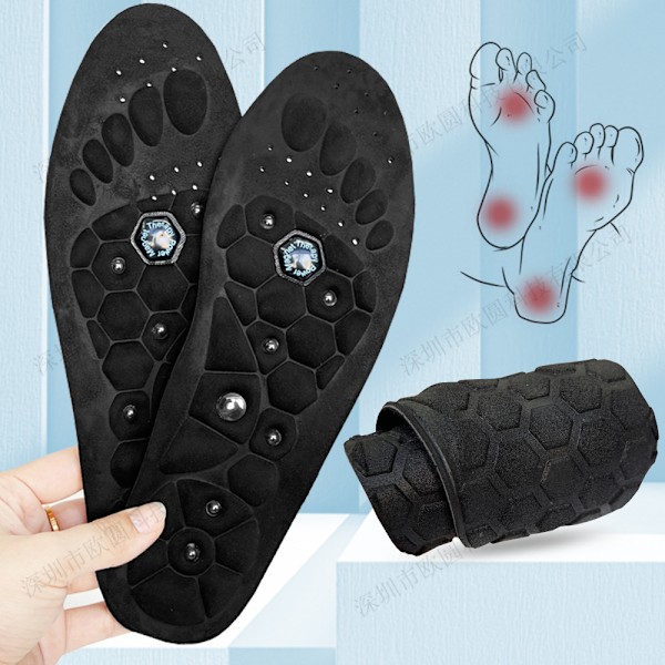 Innleggssåler, akupressursåler, originale akupressursåler, fot akupressursåler, innleggssåler, magnetiske akupressursåler for menn og kvinner black M