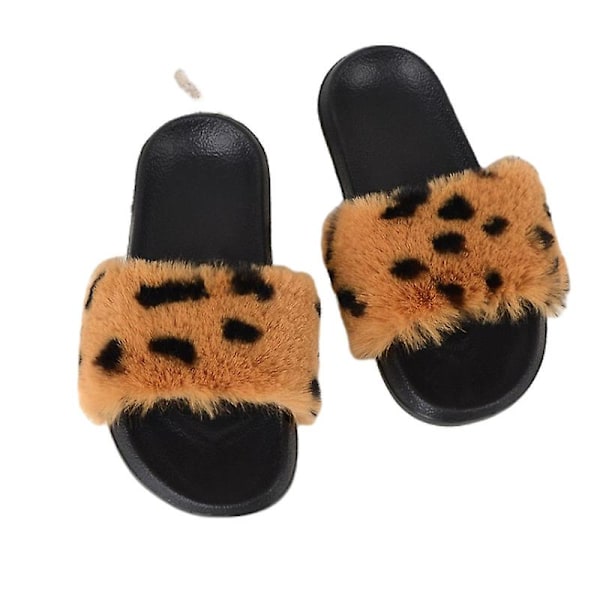 Evago Lady Faux Fur Slides, Åpne Tøfler med Søt Pels, Komfortable Pelsandaler med Fluffy Pels 19 SIZE 40-41