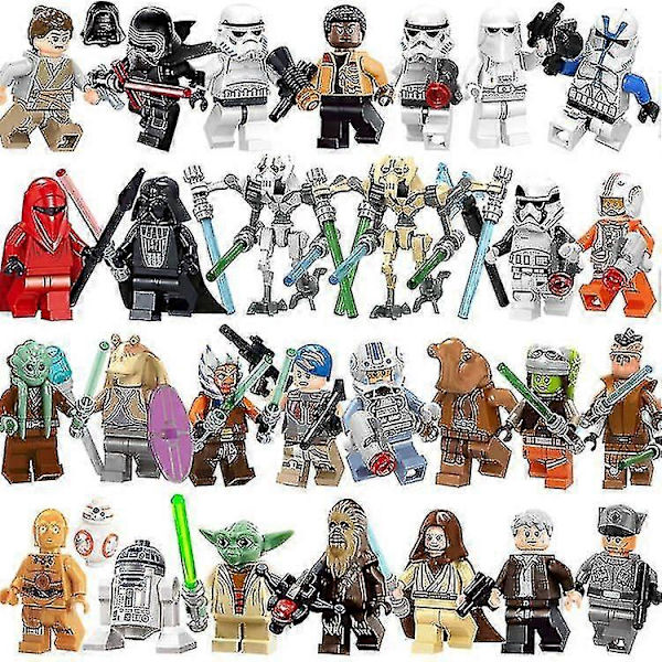 29 stk. Mini Star Wars Serie Byggeklodser Figur Luke Darth Vader Jedi Master Yoda The Mandalorian Legetøj