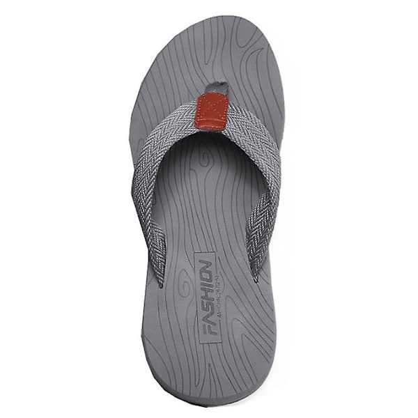 Mænds Strand-Sandaler, Hurtigtørrende Flip-Flop Slides, Vådt Greb Sål, Blød Komfortpasform & Buestøtte grey 40
