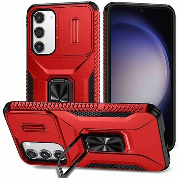Til Samsung Galaxy S23+ 5g Skydende Camshield Holder Mobiltelefon Etui Red