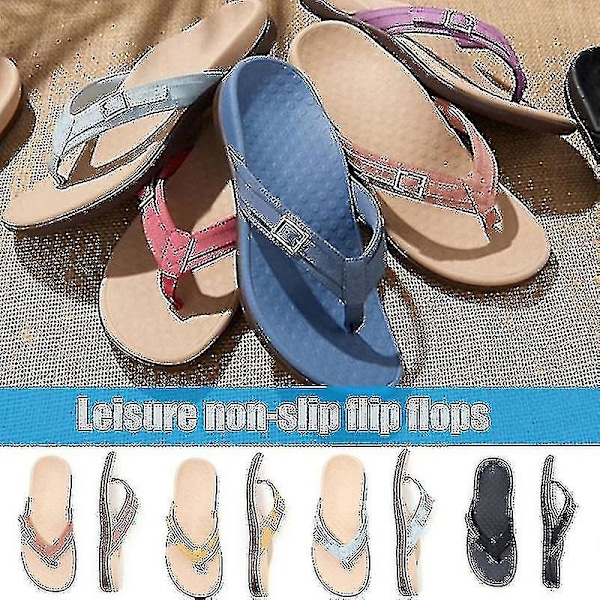 Vionic Thong Sandaler Med Spænde Dame Casual Sklisikker Flip-flop Strandsandal @ Red 38