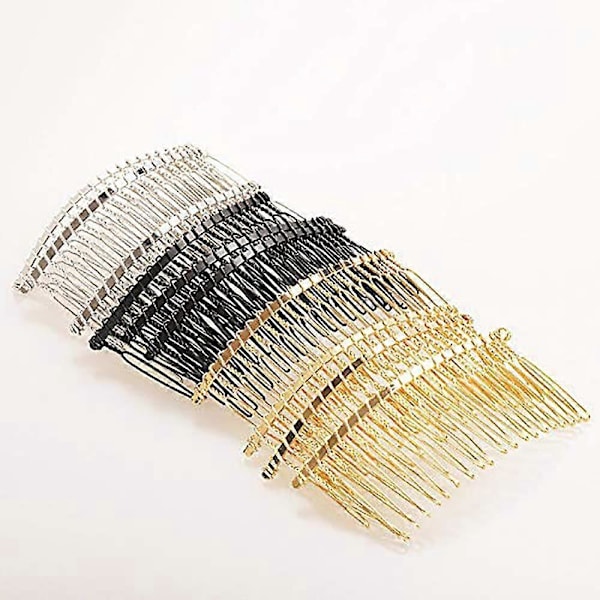 10 stycken 20-tandade eleganta DIY-metalltråds hårklämmor Metalltråds hårklämmor Trådsvridna bröllopsslöjor för kvinnor (Blandade)-Blandade