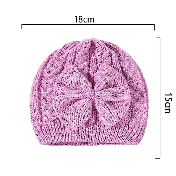 Vintervarm Strikket Babylue For Jenter Bomullsforet Babylue For Jenter Purple