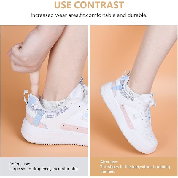 Sneaker Heel Cushion Pads, 4 par självhäftande hälgrepp skopads inlägg justerbar storlek häl innersulor skydd för män kvinnor tränare sportskor