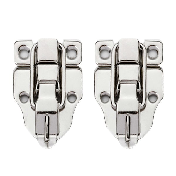2-pack Trunk Ank-näbbspänne Resväska Verktygslåda Retro Stil Trälåda Växelspänne Silver
