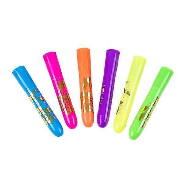 6 stk. Glow-in-the-Dark Ansigtsmaling UV Neon Ansigtsmaling Crayon Blyanter
