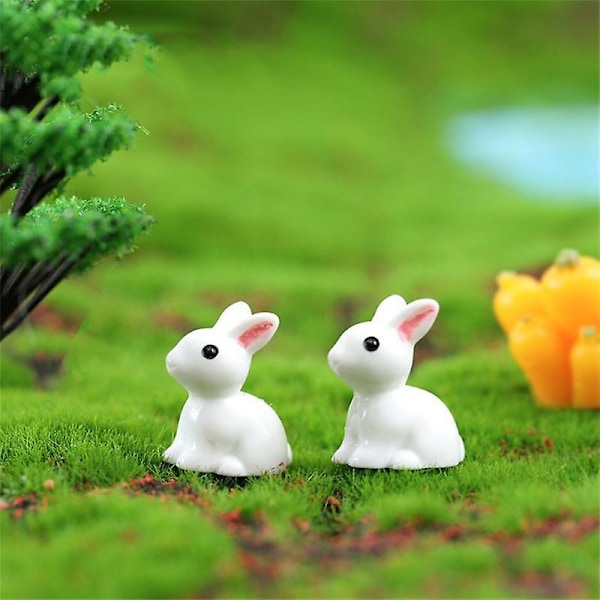 1/3/5/7PCS Heminredning Mini Kanin Prydnad Harts Kaniner Mossa Mikro Landskap Hantverk Dockhus Dekoration Miniatyr Figurer   Fingerfärdighetsspel buy 2 get 1 free