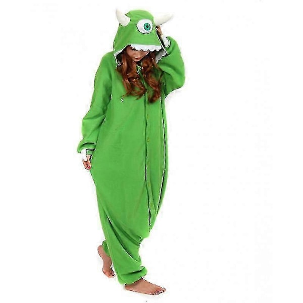 Zhouxixi Aikuisten Halloween-haalari Sarjakuva Hirviöt Pyjamat Naisille Miehille Eläin Kigurumi Pyjama Kotiasu Cosplay Juhlapuku S Green