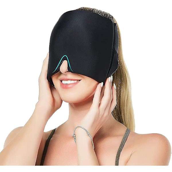 1 Piece Of Black Gel Ice Mask Cold Compress Head Cover Ice Mask Physical Cooling Physiotherapy Cold Compress Cap