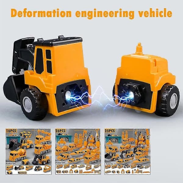 Magnetiske Transformering Engineering Bil Samlet Legetøj 16 piece set
