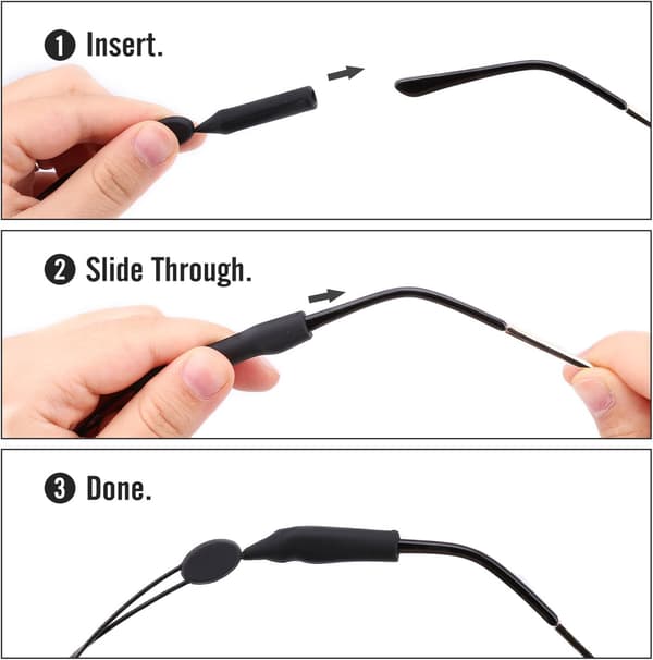 Justerbara glasögonhållare, [4-pack] Universal sport solglasögonhållare