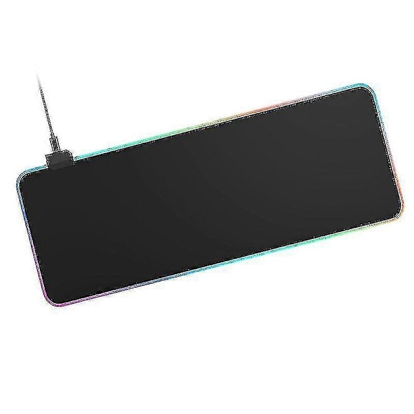 80x30cm Svart Musematte 1 stk Spillmusematte Lysende Datamusmatte Vanntett Datamatte (bla