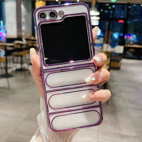 Samsung Galaxy Z Flip5:lle tarkoitettu sähköpinnoitettu Tpu-suojakuori Purple
