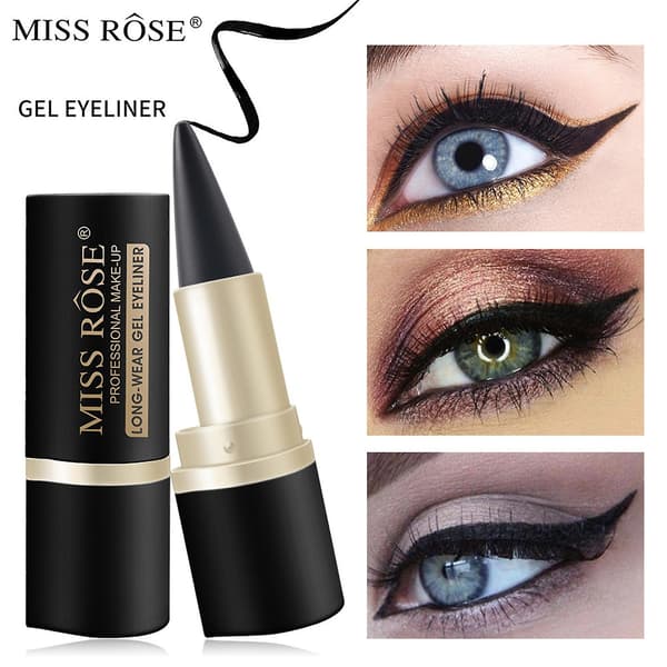 Miss Rose Mat Quick-Drying Eyeliner Single Sort Sort Intens Eyeliner Pen (2 stk)