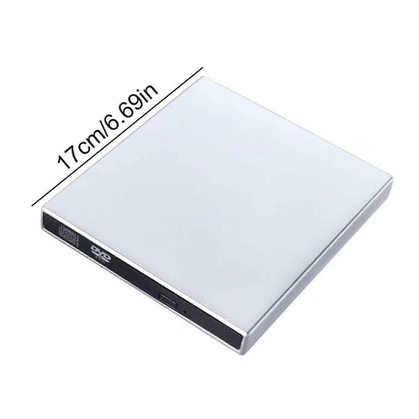 Extern CD/DVD-enhet för Laptop, USB 2.0 Extern DVD-enhet Bärbar DVD-spelare silvery
