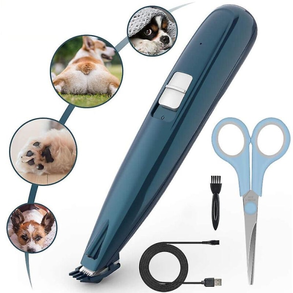 Kæledyrshårtrimmer med LED-lys, professionel hårtrimmer til hunde og katte, usb-opladning, elektrisk trimmer til hår omkring ansigt, øjne, ører, poter