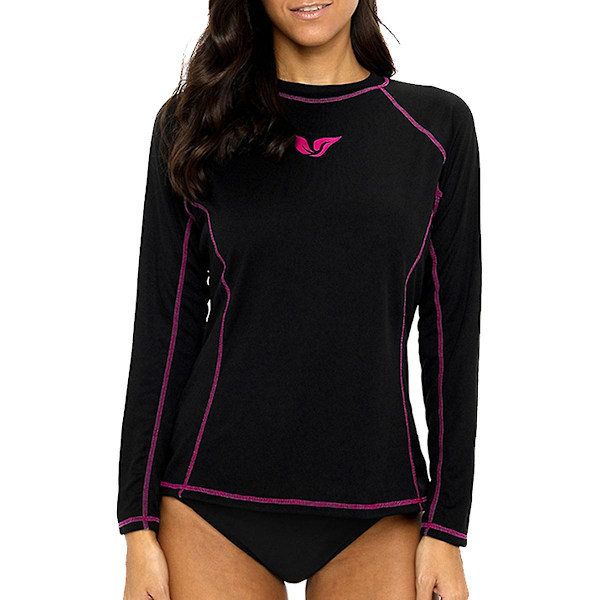 Baddräkt för kvinnor, långärmad rashguard, solskydd, baddräktstopp L