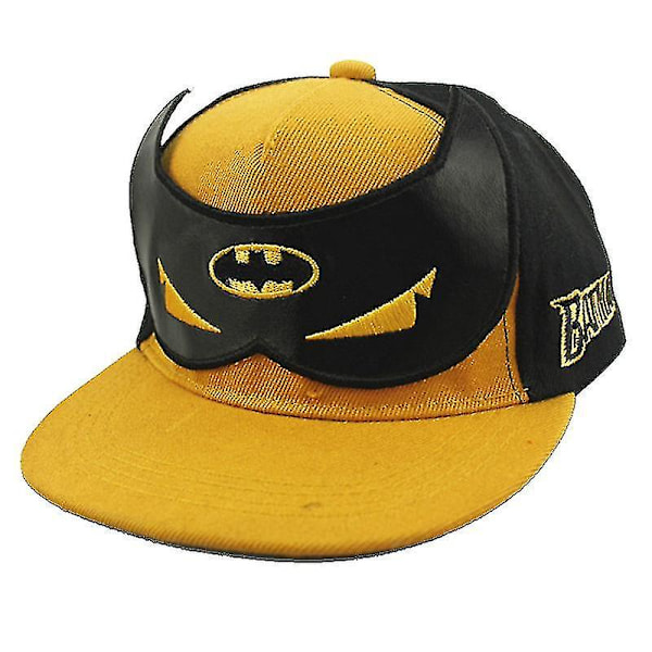 Kids Batman Baseball Cap Hip-hop Justerbar Pojkar Snapback Solskärm Hat Gåvor Yellow and Black