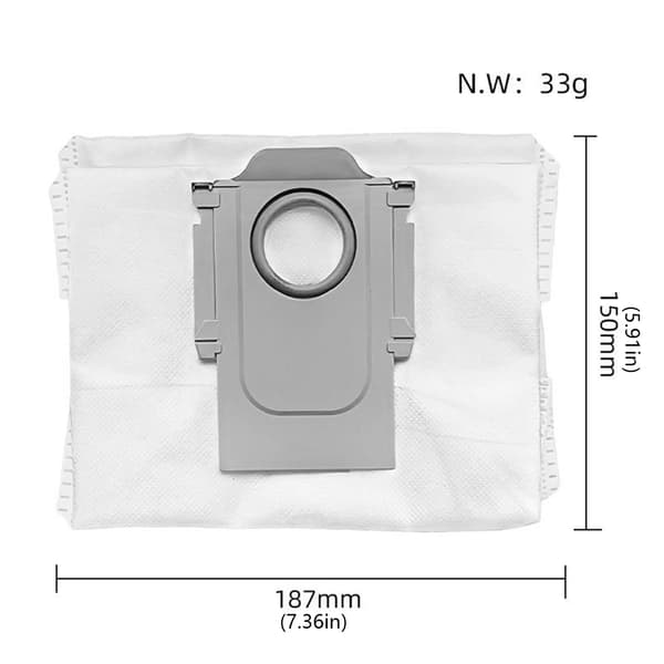 6-pack dammsugarpåsar för Roborock Q7 T8 S7 Maxv Ultra / Q7 Max