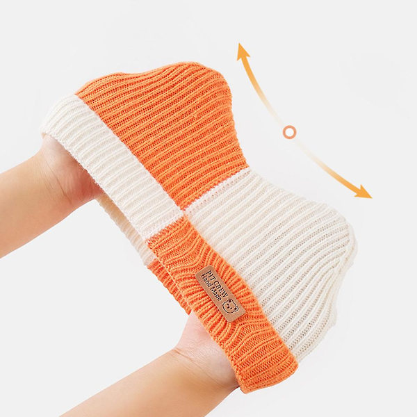 Søte varme strikkede barnelue Sjarmerende søt design Barn Vinterluer for jenter gutter spedbarn småbarn Orange