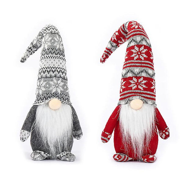 Mimigo 2 stk/3 stk Barnleketøygave Høytidsnisse Håndlaget Svensk Tomte, Julealv Pynt Ornamenter Takksigelsesdaggaver Svenske Nisser Retro E 2PCSC