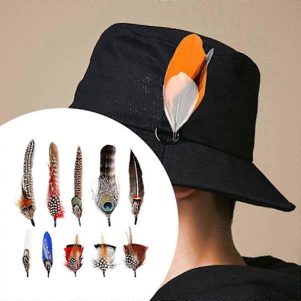 Hattfjädrar Blandade Fjädrar Mode Cowboyhatt Fjäder Hantverksfjädrar för Fedora Dekor DIY Centerpieces Hantverkstillbehör Style A