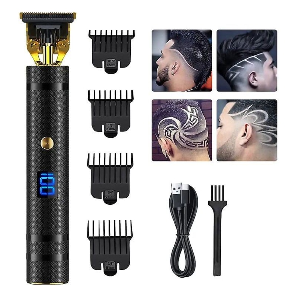 Hair Clippers For Men, Professional Electric Beard Trimmers, Cordless 0mm Precision Hair Trimmer Shaver Beard Trimmer Kit With Led Display For Home An