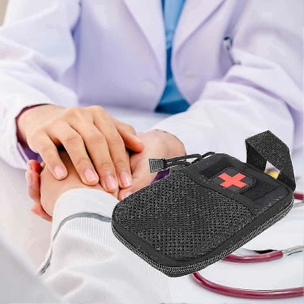 Första hjälpen-väska Medicinsk nödväska Multifunktionell midjeväska för utomhusresor Camping Vandring (svart)