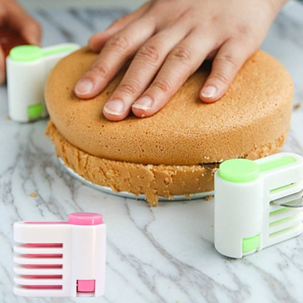 Wabjtam 2 Sets Diy Cake Leveler Slicer Adjustable Bread Cutter 5 Layers For Bread Toast Cake Kitchen Fixator Tool