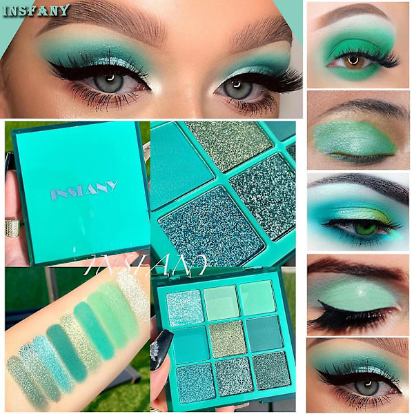 Hemmelig grøn blæk papir 9 farver øjenskygge lysende øjenmodifikation polariseret diamant blæk farve makeup artist øjenskygge