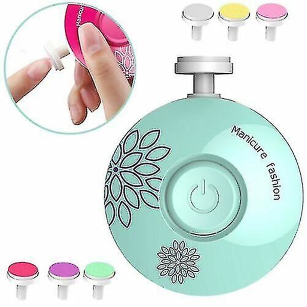 Elektrisk nagelfil för bebisar, nagelklippare, trimmer, för småbarn, tånaglar, nagellack, vårdset Red 3 Grinding Head Baby