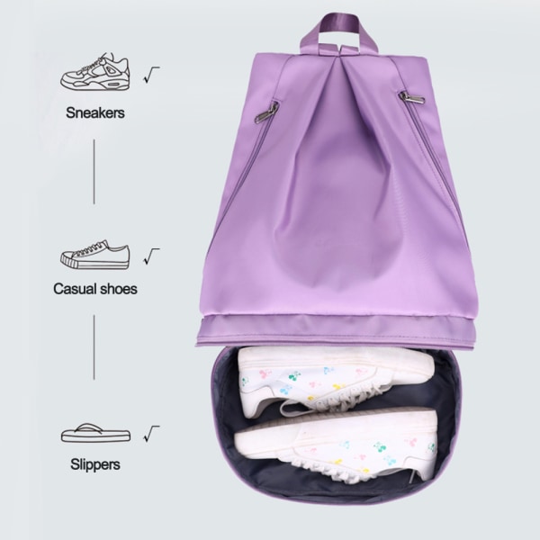 Wet and dry swimming bag, waterproof beach storage bag Purple