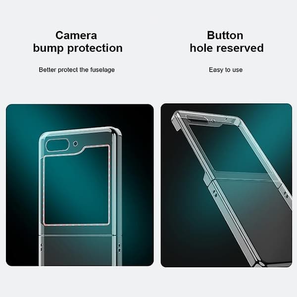 Transparent PC Flip-etui til Samsung Galaxy Z Flip4 5g