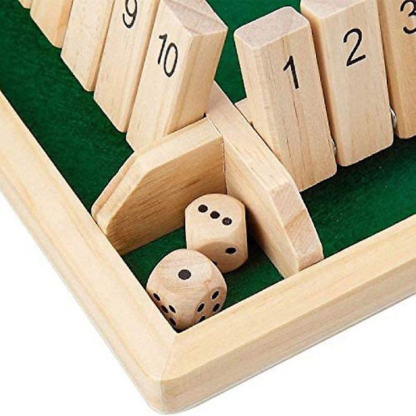 Shut The Box Brädspel Träsleksaker 4 Spelare Tärningsspel