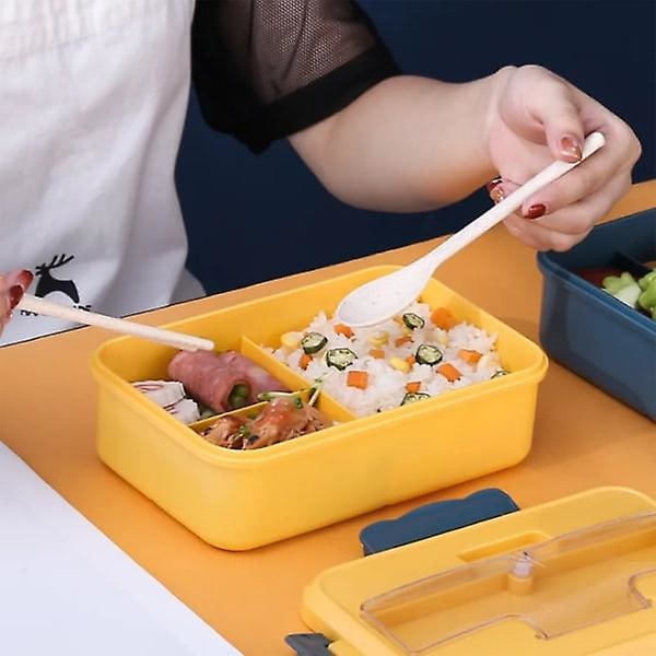 Läckagesäker lunchlåda för vuxna med 3 fack Barnens lunchlåda med sked och gaffel Mikrovågsugn Diskmaskin Säker