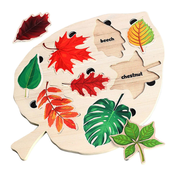 Jigsaw Puzzles Leaf Theme Different Leaves Diy Perfectly Fit No Thorns Learning Letter Print Acquire Knowledge Leaf Puzzle Toy For Children