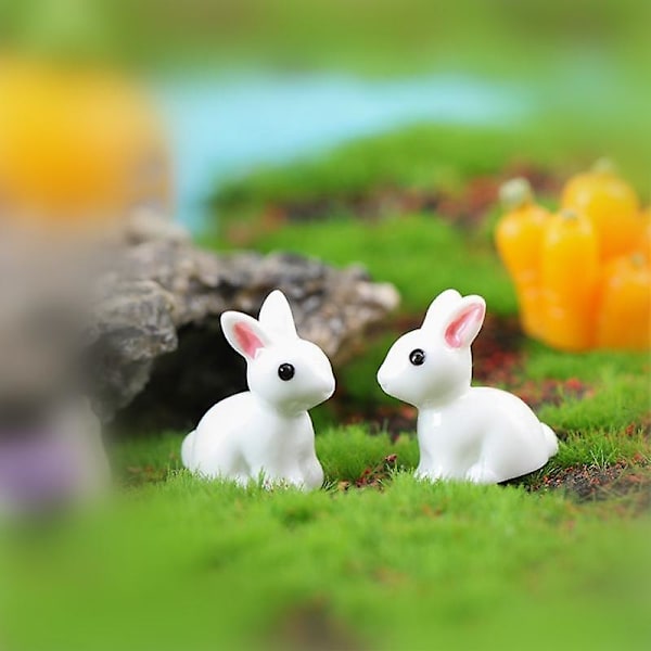 1/3/5/7PCS Heminredning Mini Kanin Prydnad Harts Kaniner Mossa Mikro Landskap Hantverk Dockhus Dekoration Miniatyr Figurer   Fingerfärdighetsspel buy 2 get 1 free