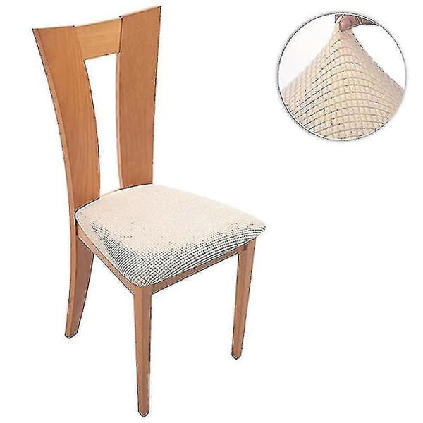 Set med 6 stolsöverdrag för matsal och kök Beige