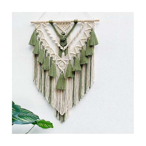 Håndvævet farverig makrame vægophæng ornament boho håndværk dekoration smuk gobelin til stue