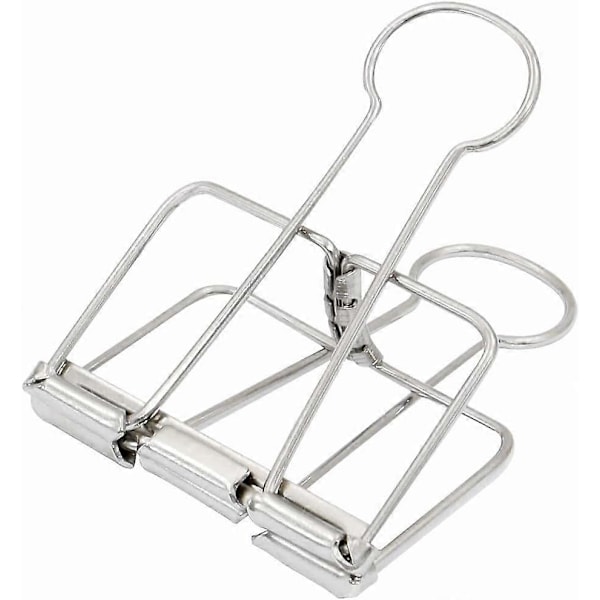 Ekstra store papirclips, hule, lange clips 3,2 cm, flere farver, store papirklemmer til kontorartikler (10 stk.) (D-V2) silver