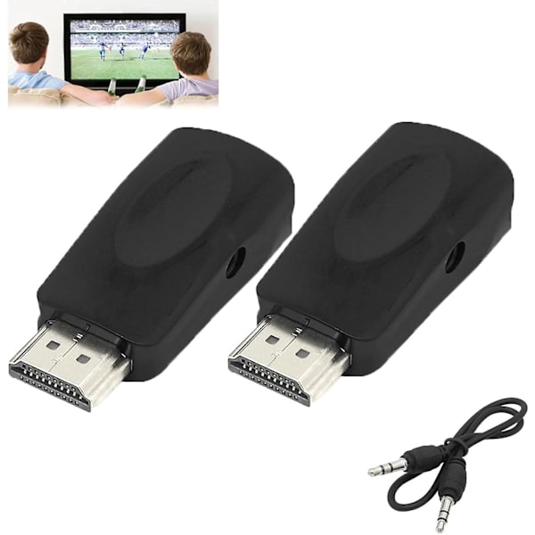 TV-strømmeenhet, HDMI-konverterer Trådløs skjermadapter, 1080P WiFi-skjermspeiling Strømming Sending Mottaker for PC/TV/Projektor 2pcs black