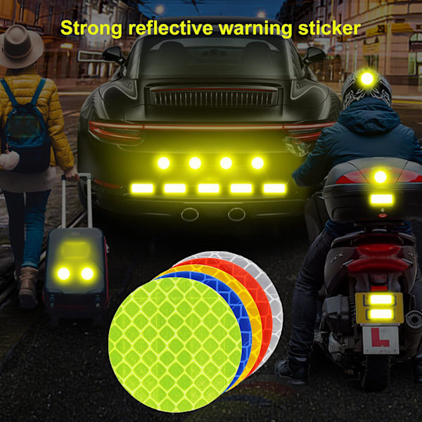 10 stk. runde reflekterende klistermærker, anti-fade, anti-scratch, plastik, reflekterende klistermærke til cykel Green