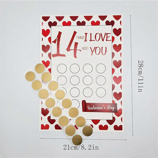 14 Ting Scratch Off Kalender Valentinsdag Nedtælling Håndværk til Børn, Tilpasset Datter