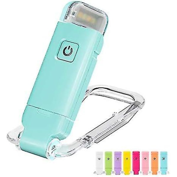 Usb-ladattava kirjavalo lukemiseen sängyssä, kannettava ledillä varustettu lukulamppu, kannettava lukulamppu kirjanmatoille, matkustaminen Light green